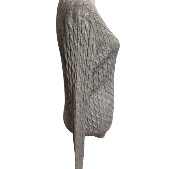 TALBOT'S   #FALL2025🍁 GRAY SWEATER w/SILVER TONE SPARKLE    XLARGE/PETITE     #1 - Picture 4 of 7